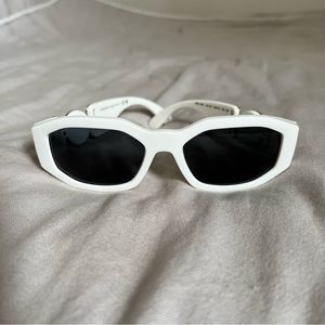 NEW VERSACE MEDUSA MOD WHITE SUNGLASSES white and gold